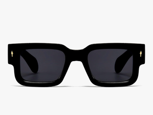 lot 3711 image: Retro Rectangle Sunglasses for Men Women Black Thick Square Frame Shades - Retail $0