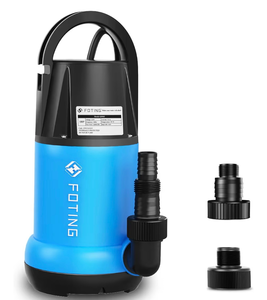 lot 3714 image: Sump Pump 1HP CleanDirty Submersible Water Pump,4600GPH Utility Pump Thermoplastic Electric Portable Transfer Water Pump for Swimming Pool Pond Basement with 10ft Power Cord,Manual - Retail $0