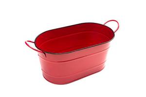 lot 3733 image: Nantucket Seafood Red Ice Bucket, Iron