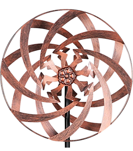 lot 3735 image: Wind Spinners for Yard and Garden Decor, Metal Kinetic Wind Sculptures Perfect for Outdoor Lawn Patio Decoration 63 x 13 - Retail $0