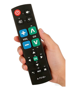 lot 3747 image: Big Button Universal TV Remote Simple Easy to Use, Great for Seniors, Works with Major TV Brands - Retail $0