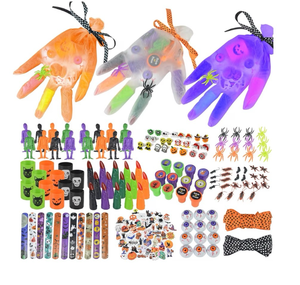 lot 3749 image: 296PCS Halloween Party Favors Gloves, 24Sets Purple Orange White Gloves Stuffed Bulk Non-Candy Halloween Goodie Bags Fillers Trick or Treat Bag for Halloween Party Supplies Birthday Classroom Gifts - Retail $0