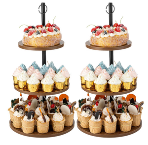 lot 3751 image: Aminigram 2 packs Wooden Cupcake Stand, 3 Tier Large Cupcake Tower Stand 50 Cupcakes, Dessert Stand Cupcake Display Stand Cupcake Tower for Party, Wedding, Birthday, Farmhouse Decor - Retail $0