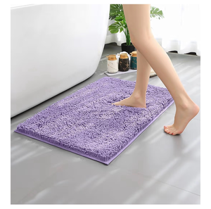lot 3757 image: Bathroom Rugs Mat 32x20 Non Slip Chenille Bath Mats Bath Rugs for Bathroom Shower Purple - Retail $0