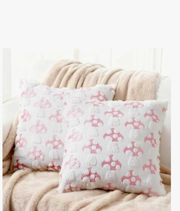 lot 3760 image: Peryiter 2 Pack Red Mushroom Pillow Covers 18 x 18 Inches Mushroom Decoration Gift Soft Plush Faux Fur Jacquard Throw Pillows Cases for Bedroom Sofa Winter Valentines Holiday Home Decor - Retail $0