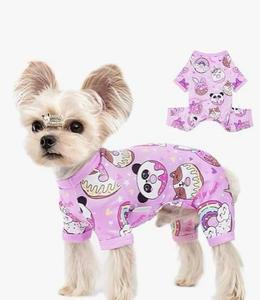 lot 3773 image: Dosuyi Dog Pajamas for Small Dogs, Soft Thin Pjs Jammies Cat Doggie, Summer Spring Pet Cute Puppy Clothes Outfits Doggy Boy Girl (Large) (bumblebee design) - Retail $0