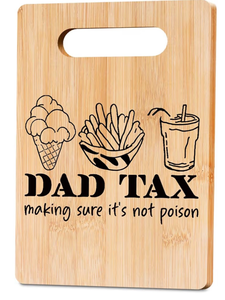 lot 3776 image: Funny Dad Cutting Board Dad Gifts from Daughter Son Fathrs Day Birthday Gfits for Father Step Dad Huaband Best Dad Ever Gifts Dad Tas Bamboo Decorative Charcuterie Board for Kitchen - Retail $0