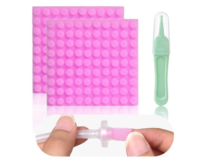 lot 3783 image: Qunlions life Replacement for Nosefrida Nasal Aspirator Filters, 200-Pack of Premium Nasal Aspirator Hygiene Sponges, with Nose Cleaning Tweezers (Pink 200 Count) - Retail $0