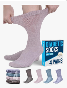 lot 3784 image: Doctors Select Diabetic Socks for Men and Women - Non-Binding Neuropathy Socks for Diabetics Men  Non Grip & Grip Socks - Retail $0