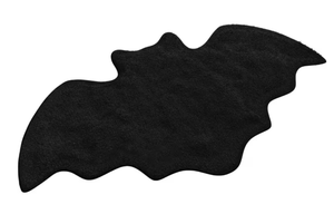 lot 3786 image: Bat Bath Mat - Black Gothic Bathroom Rug, Non-Slip Quick Dry Microfiber, Soft Plush for Halloween Decor & Goth Home, Machine Washable, 36 x 20 - Retail $0