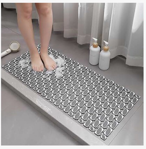 lot 3796 image: XIYUNTE Shower Mat Bathtub Mat Non Slip, 36x16 Soft and Comfortable Anti Slip Shower Mat, Eco-Friendly TPEPP Shower Non Slip Mat with Powerful Suction Cups, Machine Washable, Easy to Cut, Brown - Retail $0