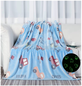 lot 3797 image: YJLMLY Glow in The Dark Cars Blanket for Kids Gifts for Boys Luminous Blanket Soft Blue Fuzzy Flannel Cozy Blanket Thanksgiving Christmas Birthday Gifts for 2 3 4 5 6 7 8 9 10 Boys Kids - Retail $0