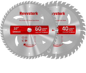 lot 3803 image: Revvsatrk Circular Saw Blade 10 in 40T&60T, 58 Arbor, Carbide Tipped Teeth, TCT Saw Blades for Cutting Various Wood, Plastic and Composite Materials, Fit Dewalt Craftsman Ryobi Milwaukee - Retail $0