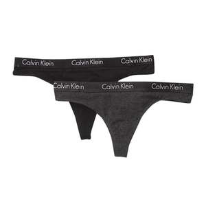 lot 3805 image: Calvin Klein Underwear Women s 2 Pack Thong  Charcoal  S - Retail $26