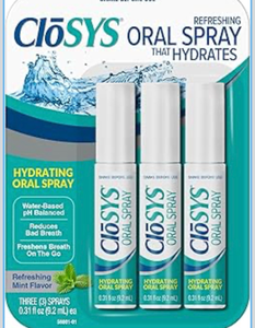 lot 3809 image: CloSYS Oral Breath Spray, Sugar Free Mouth Spray for Bad Breath, pH Balanced Mint Flavored 0.31oz (3 Count) - Retail $0