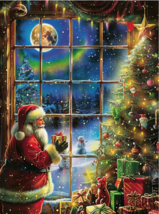 lot 3855 image: Ginfonr DIY 5D Diamond Art Kits for Adults, Christmas Diamond Painting for Adults, Diamond Art Xmas Tree - Retail $0