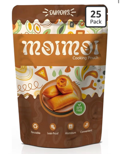 lot 3868 image: Moi Moi Cooking Pouch (Pack of 100)- Non-Toxic BPA-Free, Aluminum Stand Up Pouches - Retail $0