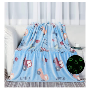 lot 3873 image: YJLMLY Glow in The Dark Cars Blanket for Kids Gifts for Boys Luminous Blanket Soft Blue Fuzzy Flannel Cozy Blanket Thanksgiving Christmas Birthday Gifts for 2 3 4 5 6 7 8 9 10 Boys Kids - Retail $0