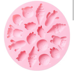 lot 3875 image: 3pack Round Candy Mold for Mini Fruit Snack, 5 inch Silicone Molds Trays for Hard Candy Jello Gummy Caramels Chocolate Baking Ice Cubes (Pink,Blue & Green) - Retail $0