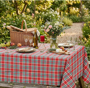 lot 3887 image: Checkered Tablecloth Fabric Christmas Decorations - Rectangle 57x84 Inches Classic Gingham Buffalo Plaid Table Cloth for Indoor Outdoor Use Washable Table Cover for Kitchen BBQs Parties - Retail $0