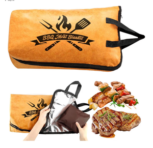lot 3895 image: BBQ Blanket for Resting Meat, 22 in Smoker Meat Resting Blanket, Reusable Insulated Waterproof BBQ Accessories Resting Bag with Wide Mouth for Large BrisketBeefPork Ribs - Gift for Men - Retail $0