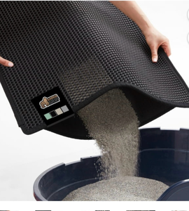 lot 3897 image: GORILLA GRIP Waterproof Cat Litter Mat, Easy to Clean Honeycomb Waste Trapping Mats, 30x24 Black - Retail $0
