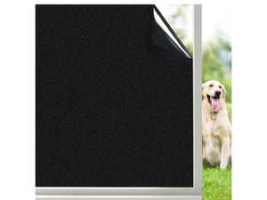 lot 3910 image: Coavas Decorative Window Privacy Film, Heat Control Sun Blocking Stained Glass Window Film, Floral Design Static Cling, Non Adhesive Windows Tint for Bathroom Front Door, Black, 17.5 x 157.4 - Retail $0