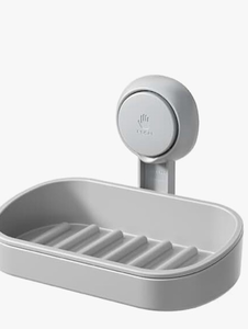 lot 3913 image: Suntree Soap Dish for Shower, Milky White Suction Cup Soap Holder with Self-Draining Design and Sponge Tray, No Drilling Bathroom & Kitchen Storage - Retail $0