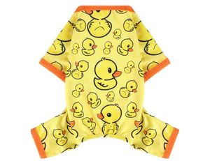 lot 3922 image: Dog Pajamas Pjs Spring Summer Dog Clothes for Small Dogs Girl Boy, Soft Stretchy Tiny Chihuahua Yorkie Puppy Clothes Doggie Onesies Cat Pet Jammies Outfit, Yellow Duck, S - Retail $0