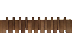 lot 3938 image: Wooden Piano Key Coat Rack Wall Mounted, Flip Down 10 Hooks Heavy Duty for Hanging CoatsHatsKeysTowelsBags, Natural Walnut Entryway Hanger Art Hook - Retail $0