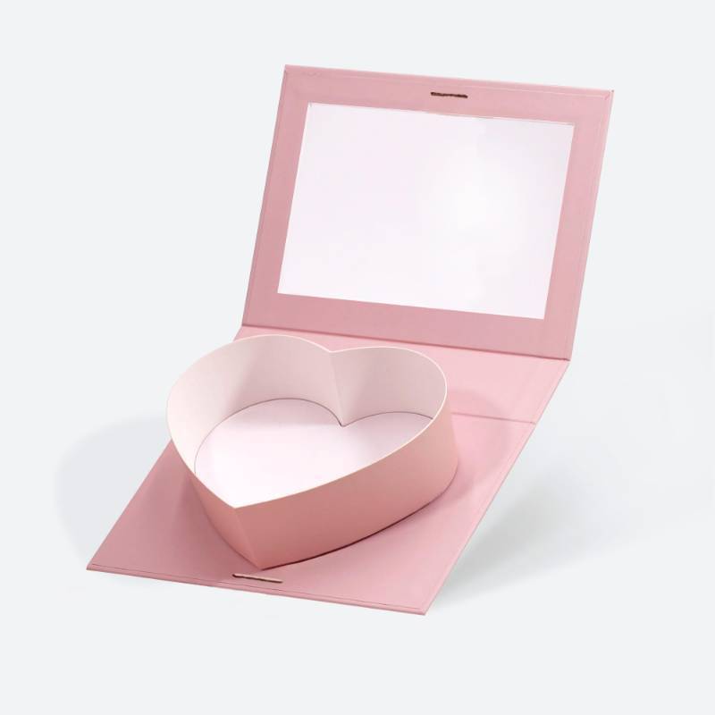 lot 16306 image: 8x6x2 Bulk PinkRedWhiteBlack Single Heart Shaped Valentines Day Treat Fillable Gift Packaging Box 1 Pack (Pink with Window, Pack of 1) - Retail $12