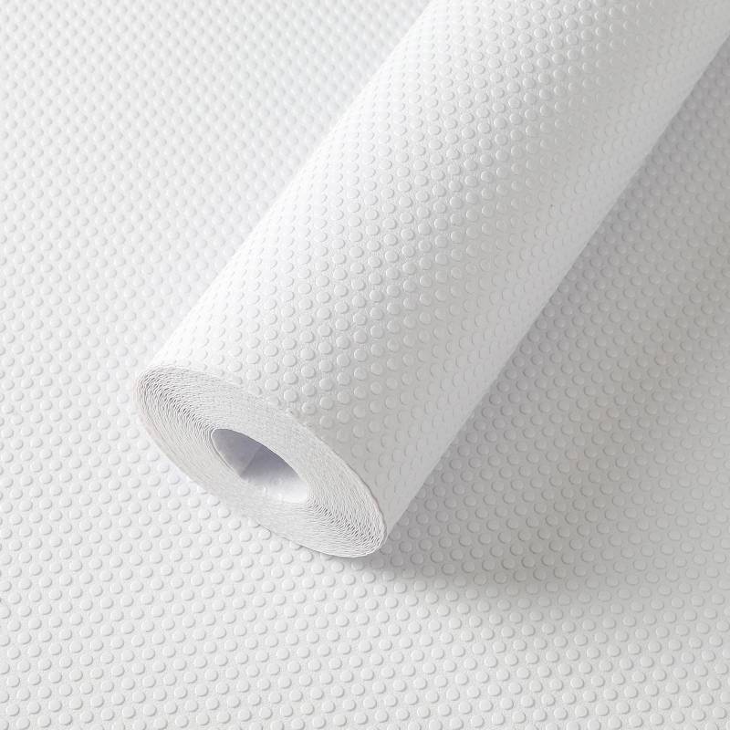 lot 16319 image: Shelf Liner White - Waterproof Pantry Cabinets Liners - Washable Non-Adhesive Kitchens Drawer Paper - Easy to Cut EVA Bathroom Cupboard Mat 17.7 X 96Inch - Retail $14