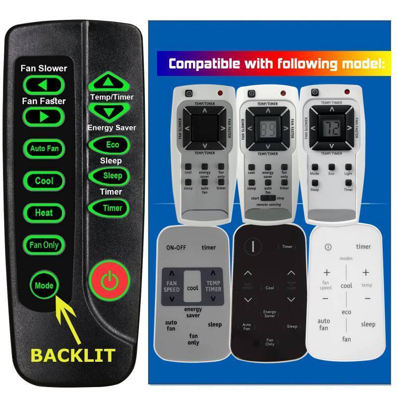 lot 16388 image: Replacement for Frigidaire Air Conditioner Remote Control Listed in The Picture (D) - Retail $20