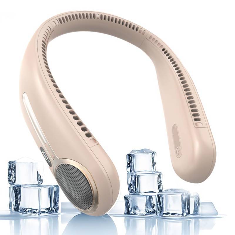 lot 16394 image: Portable Neck Fan, Hands Free Personal Wearable Bladeless Fan,6000mAh USB Rechargeable,360° Cooling, LED Display,4-Speeds,Birthday Gifts for Men Women Dad Mom, Fathers Day, Mothers Day Gifts (Brown) - Retail $32