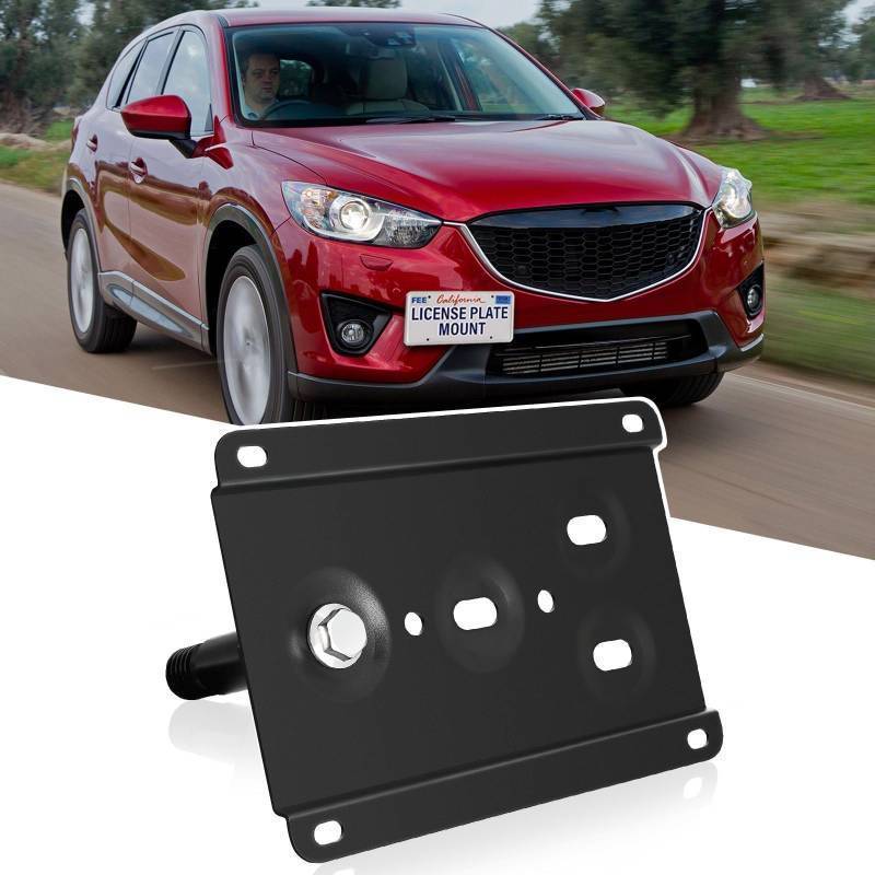 lot 16420 image: No Drill Front Bumper Tow Hook License Plate Mount Bracket Holder Compatible with Mazda CX-5 2013-2017, Mazda CX-5 2018-2025, MX-5 Miata 2009-2015 Front License Plate Frames Accessories - Retail $37