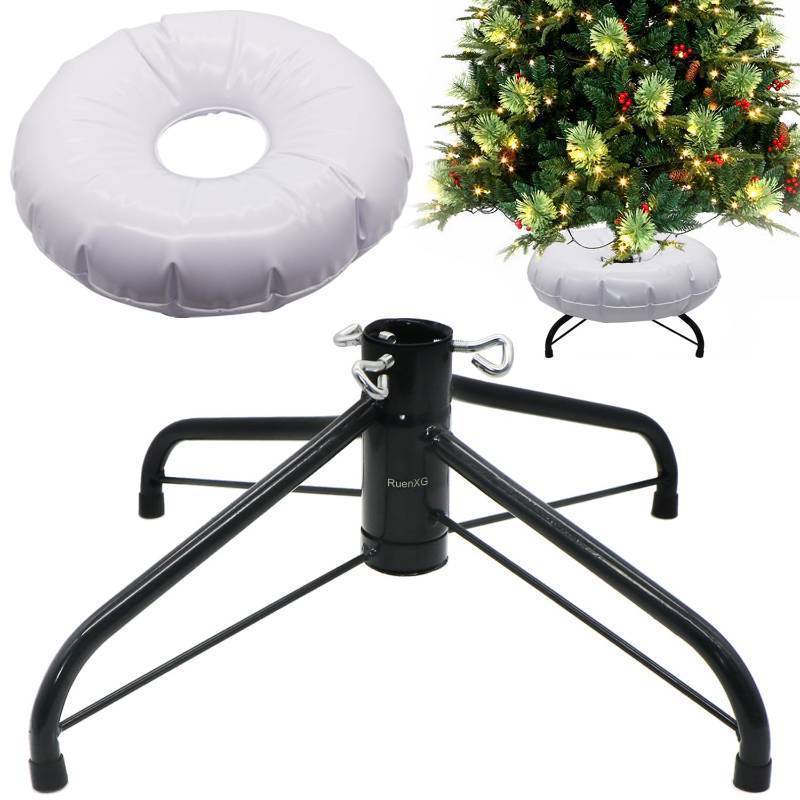 lot 16425 image: Christmas Tree Stand Foldable Artificial Tree Holder Heavy Duty Replacement Artificial Xmas Tree Base with Water Fillable Base for 4ft to 7ft Artificial Christmas Tree, Fits 0.5-1.25 Inch Pole - Retail $19
