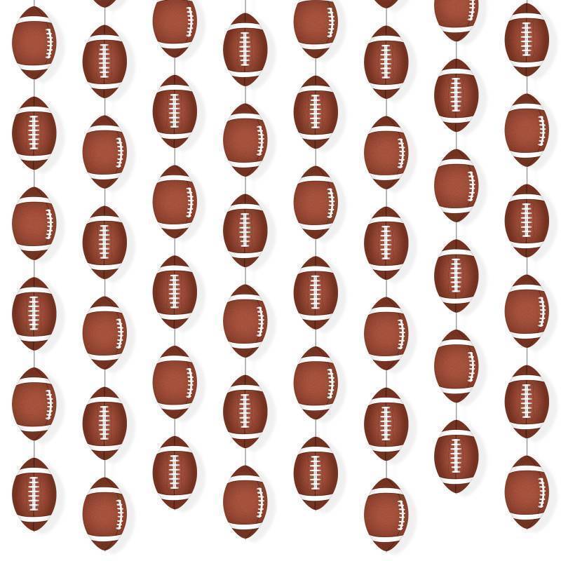 lot 16426 image: 4 Pcs Sports Party Banners Sports Theme Party Hanging Decorations Paper Garland for Teens Balls Birthday Baby Shower Home Classroom Supplies Decor(Football) - Retail $12