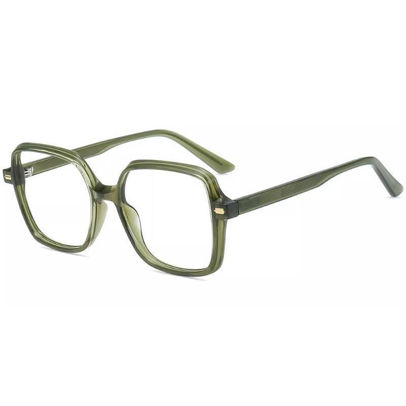 lot 16457 image: Blue Light Blocking Glasses for WomenMen Anti Eyestrain Computer Eyeglasses Square Frame 0.0x Green - Retail $26