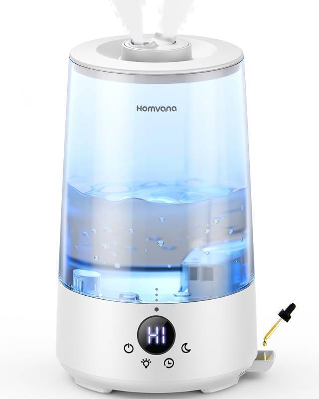 lot 16496 image: Humidifiers for Bedroom Home, 3.6 L Cool Mist Top-Fill 34H Super Long Time, Quiet 23dB, Baby Humidifier, Oil Diffuser for Large Room, House, Plant, Nursery, BPA FREE, Ultrasonic (Transparent) - Retail $44