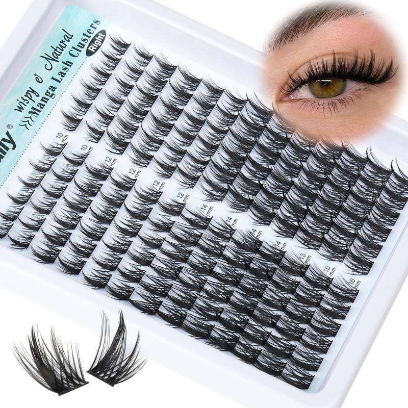 lot 44754 image: Wispy Lash Clusters Natural DIY Lash Extension Manga Spiky Cluster Eyelash Extension CD-curly Eyelash Clusters 10-16MM Individual Lashes Cat Eye Look - Retail $10