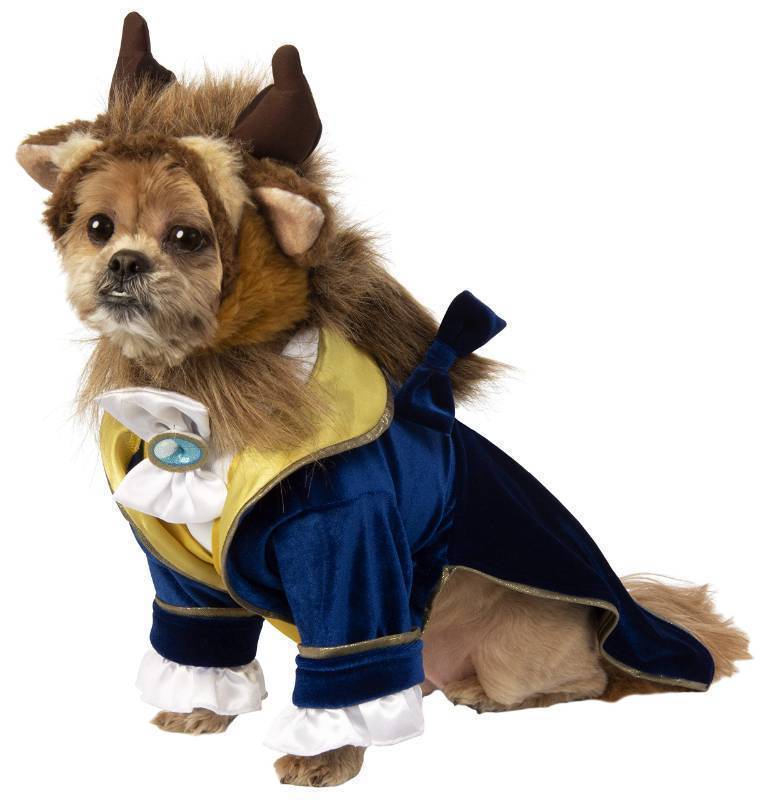 lot 61968 image: Disneys Beauty & The Beast Beast Pet Costume for For Dogs or Cats by Rubies, Medium - Retail $27