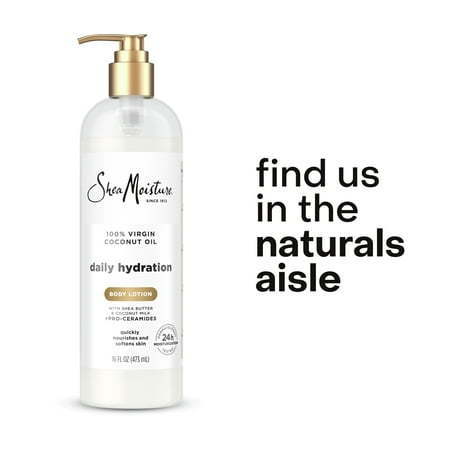 lot 45755 image: Daily Hydration Nourishing Body Lotion 100% Virgin Coconut Oil All Skin  16 Fl oz. PUMP BROKEN. - Retail $23