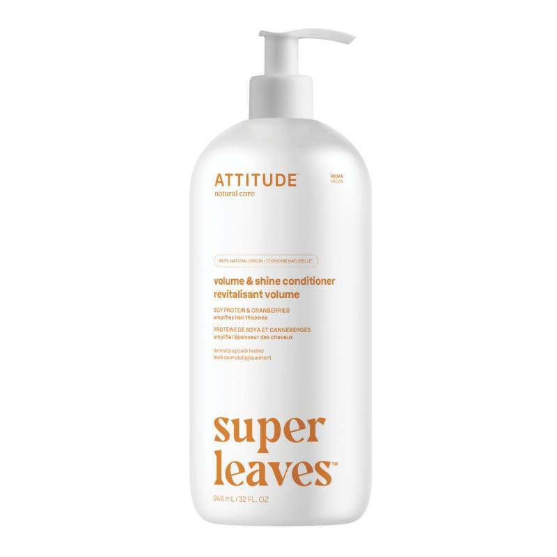 lot 45753 image: ATTITUDE Volume and Shine Hair Conditioner, For Thin Hair, Naturally Derived Ingredients, Vegan Detangler, Dermatologically Tested, Soy Protein & Cranberries, 32 Fl Oz - Retail $19