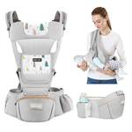 Baby Carrier Newborn to Toddler - Debark Baby Carrier with Hip Seat, 6-in-1 Adjustable Detachable Ergonomic Infant Carrier for Babies from 0-36 Months, Ideal for Baby Travel Essentials (Grey) - Retail: $70