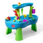 Step2 Rain Showers Splash Pond Water Table, Kids Water and Sand Activity Sensory Playset, Summer Outdoor Toys, 13 Piece Water Toy Accessories, For Toddlers 1.5+ Years Old, Blue & Green - Retail: $99