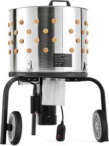 lot 171261 image: Retails for $300 Chicken Plucker Machine, 20 inch Drum Stainless Steel Poultry Plucker, Defeathering Equipment with 108 Soft Fingers, Simple Debris Collection, for Farms, Restaurants, Home, Poultry Plucking, Black