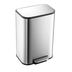 lot 171282 image: Bathroom Trash Can, 3.2 Gallon Stainless Steel Garbage Can with Lid, Step-On Pedal and Inner Bucket, Rectangular Trash Can for Kitchen for Office Living Room Small Spaces (12L)