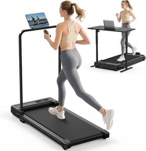 lot 271282 image: Walking Pad Treadmill for Home - Folding Treadmills with Handle Bar Portable Compact Fold up Indoor Foldable Handles Electric Walk Pads Small Spaces Mini Running Quiet Under Bed Office