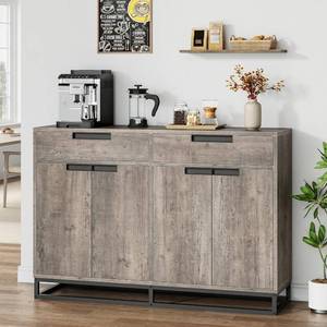 lot 371237 image: Retails for $180 Garvee Kitchen Buffet Cabinet 55 Inch Large Modern Sideboard with 2 Drawers and 4 Doors, Coffee Bar Buffet Table for Kitchen and Dining Room, Gray