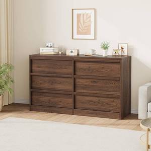 lot 371239 image: Retails for $171 GarveeHome 6 Drawer Dresser for Bedroom, 47in Wide Natural Oak 6 Chest of Drawers with Large Storage, Wooden Dresser Organizer Closet for Living Room, Entryway, Nursery